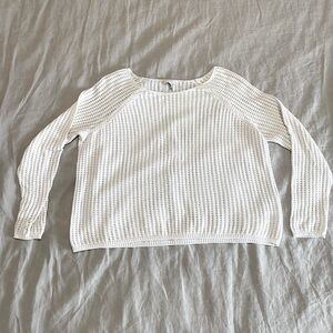 Joie Cotton Cashmere Crochet Open Knit Sweater